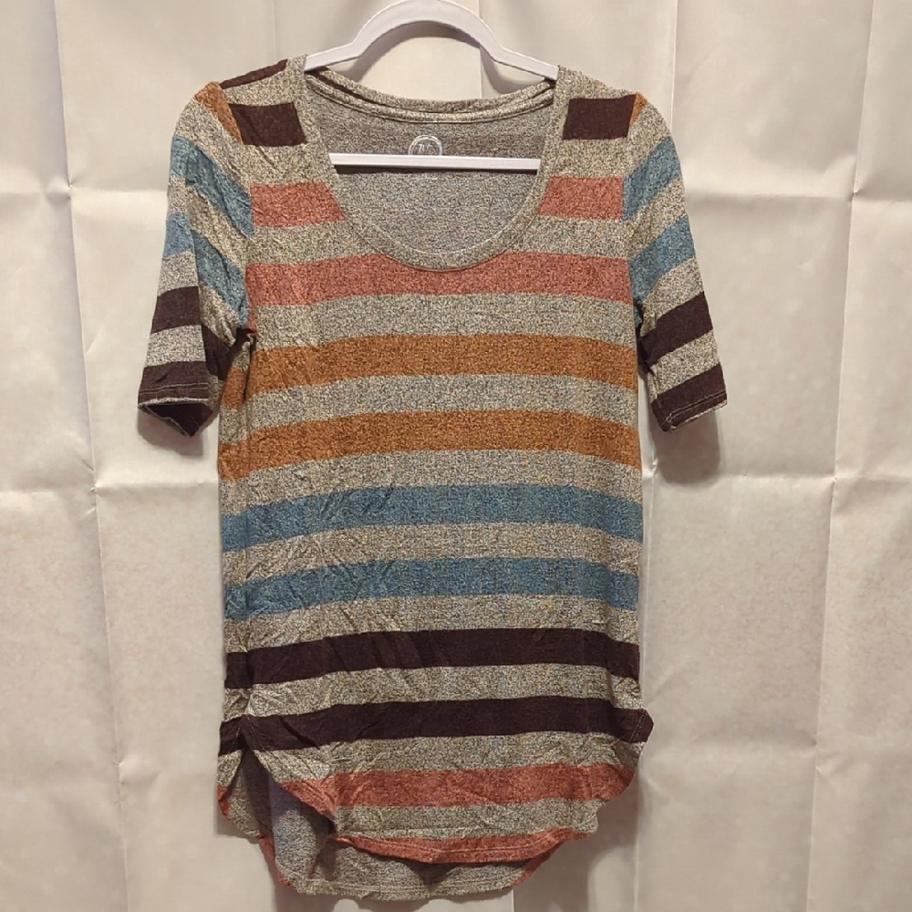 Maurices Multicolor Striped Short Sleeve Tee
